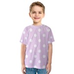 Polka Dots - White on Thistle Violet Kid s Sport Mesh Tee