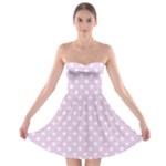 Polka Dots - White on Thistle Violet Strapless Bra Top Dress