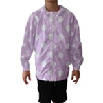 Polka Dots - White on Thistle Violet Hooded Wind Breaker (Kids)