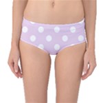 Polka Dots - White on Thistle Violet Mid-Waist Bikini Bottoms