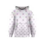 Polka Dots - Thistle Violet on White Kid s Pullover Hoodie