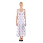 Polka Dots - Thistle Violet on White Full Print Maxi Dress