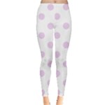 Polka Dots - Thistle Violet on White Women s Leggings