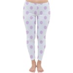 Polka Dots - Thistle Violet on White Winter Leggings