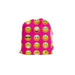 Emoji Pink Drawstring Pouch (Small)