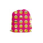 Emoji Pink Drawstring Pouch (Medium)