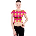 Emoji Pink Crew Neck Crop Top