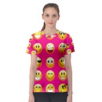 Emoji Pink Women s Sport Mesh Tee