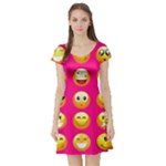 Emoji Pink Short Sleeve Skater Dress