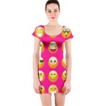 Emoji Pink Short Sleeve Bodycon Dress