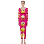 Emoji Pink Long Sleeve Catsuit