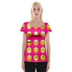 Emoji Pink Women s Cap Sleeve Top