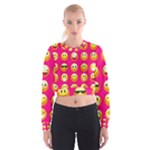 Emoji Pink Women s Cropped Sweatshirt