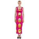 Emoji Pink Fitted Maxi Dress