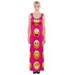 Emoji Pink Maxi Thigh Split Dress