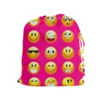 Emoji Pink Drawstring Pouch (XL)