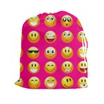 Emoji Pink Drawstring Pouch (XXL)