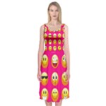 Emoji Pink Midi Sleeveless Dress