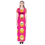 Emoji Pink Short Sleeve Maxi Dress