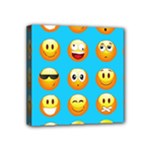 Emoji Blue Mini Canvas 4  x 4  (Stretched)