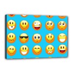 Emoji Blue Canvas 18  x 12  (Stretched)