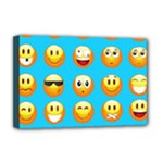 Emoji Blue Deluxe Canvas 18  x 12  (Stretched)