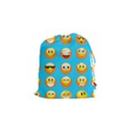 Emoji Blue Drawstring Pouch (Small)