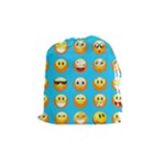 Emoji Blue Drawstring Pouch (Medium)