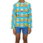 Emoji Blue Kid s Long Sleeve Swimwear