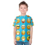 Emoji Blue Kid s Cotton Tee