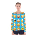 Emoji Blue Women s Long Sleeve Tee