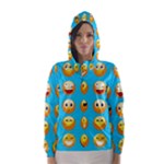 Emoji Blue Hooded Wind Breaker (Women)