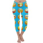 Emoji Blue Capri Winter Leggings 