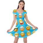 Emoji Blue Cap Sleeve Dress