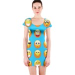 Emoji Blue Short Sleeve Bodycon Dress