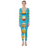 Emoji Blue Long Sleeve Catsuit