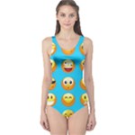 Emoji Blue One Piece Swimsuit