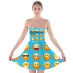 Emoji Blue Strapless Bra Top Dress