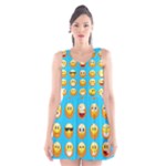 Emoji Blue Scoop Neck Skater Dress