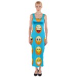 Emoji Blue Fitted Maxi Dress