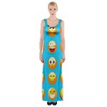 Emoji Blue Maxi Thigh Split Dress