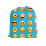 Emoji Blue Drawstring Pouch (XL)