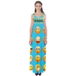 Emoji Blue Empire Waist Maxi Dress