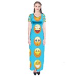 Emoji Blue Short Sleeve Maxi Dress