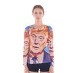 orange donald trump Women s Long Sleeve Tee