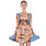 orange donald trump Long Sleeve Skater Dress