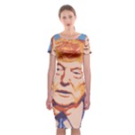 orange donald trump Classic Short Sleeve Midi Dress