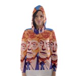 orange donald trump Hooded Wind Breaker (Women)