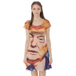 orange donald trump Short Sleeve Skater Dress