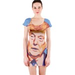 orange donald trump Short Sleeve Bodycon Dress